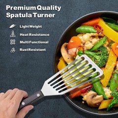 MIU France Spatula Stainless Steel Slotted Flexible Metal Lightweight Turner