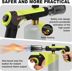 SEESE Powerful Propane Torch Gun,Kitchen Cooking Torch With One-Touch Max Fir…