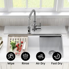 Faucet Mat for Kitchen Sink Protectors, Long Kitchen Sink Splash Guard Behind…
