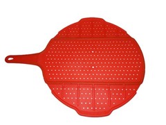 Squish Red Silicone Splatter Screen Collapsible Folding Frying Pan Guard 13″