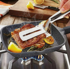 Tongs Steak Clamp Kitchen Stainless Steel Tool Food Clip Bread Meat BBQ Cooking