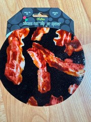 Andreas Round Silicone Mat Non-Slip Jar Opener 6 1/4″ Diameter Bacon NEW