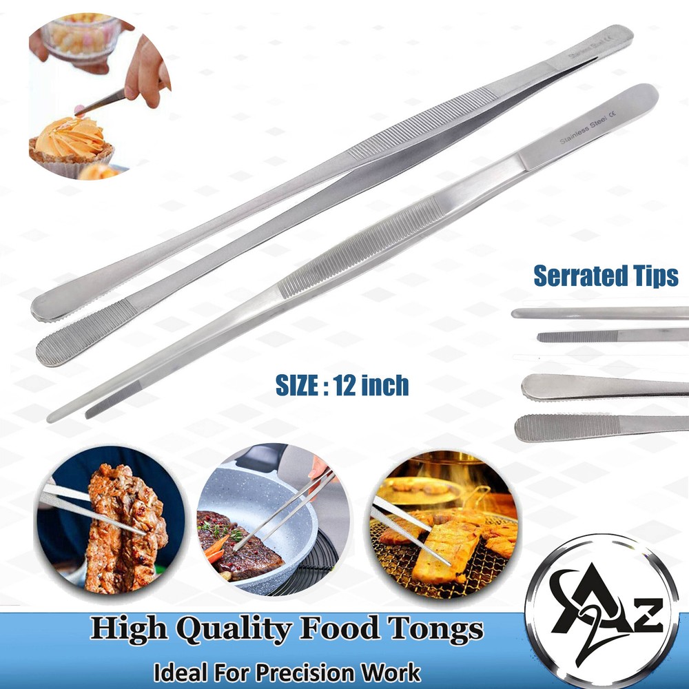 2Pcs Steak Clamp BBQ Clip Baking Kitchen Tongs Stainless Steel Food Cooking Tool