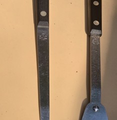 7 Vintage Flint Forge Stainless Steel Cooking Utensils Black Handles Ekco USA