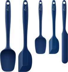 Classic Blue Silicone Spatula Set of 5 – Non-Stick, High Heat Resistant & Safe