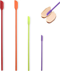 Silicone Spatula Set 4pcs Mini Flexible Scraper Tools for Jar Kitchen Makeup