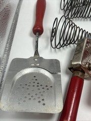 Vintage Red Handled Kitchen Tools And Utensils Lot Of 9