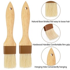 LXUEJIE 2PCS Basting Brush for Cooking, Boar Bristle Pastry Brush, Hardwood H…