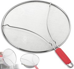 PLACHIDAY Splatter Screen for Frying Pan & Food Strainer,13 Inch Stainless St…