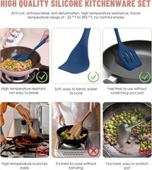 Kitchen Utensils Set 12 Pieces Silicone Cooking Utensils Dishwasher Safe Heat…