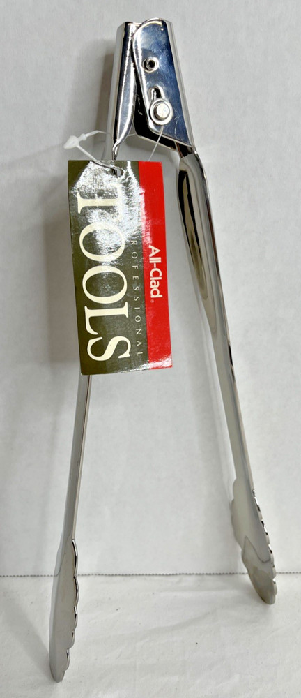 All-Clad Stainless Steel Locking Tongs 12 inch Silver NEW WITH TAG