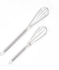 4 Pack Mini Wire Kitchen Whisks Small Egg Whisk Gravy Sauce Mini Whisk Silver-Ea