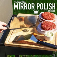 Premium Mirror Polished Stainless Steel Spatula Set – Griddle Spatula Set Wit…