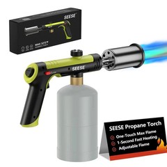 SEESE Powerful Propane Torch Gun,Kitchen Cooking Torch With One-Touch Max Fir…
