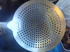 LARGE SLOTTED ROUND SPOON STAINLESS STEEL COMMERCIAL GRADE SKIMMER STRAINER CHEF