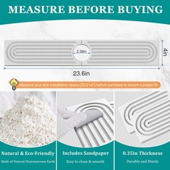 Stone Faucet Mat for Kitchen Sink – Quick Dry Diatomite Sink Splash Guard, Preve