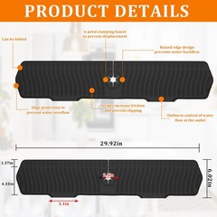 30 Inch Sink Splash Guard Silicone Sink Mat for Kitchen Faucet Bathroom