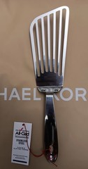 All-Clad polished stainless steel flexible slotted turner dish washer safe