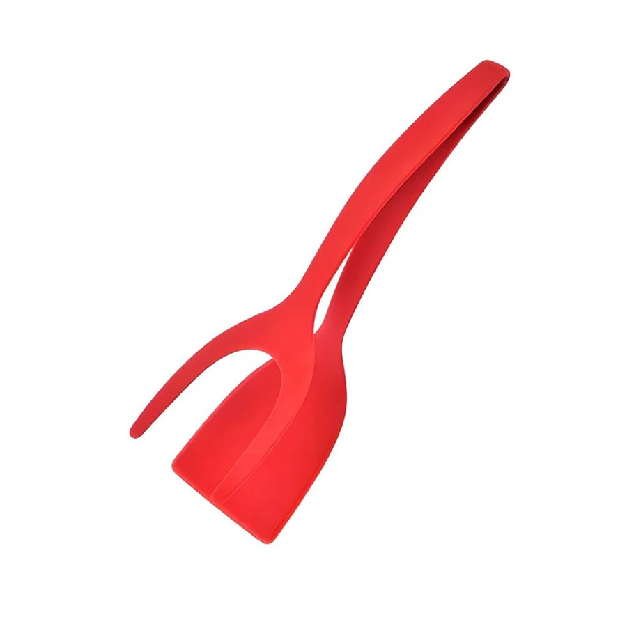 1pcs 2-in-1 Grip & Flip Spatula Tongs – Non-Stick Nylon Egg, Pancake&Fish Turner