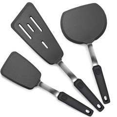 3 Piece Silicone Spatula Turner Set, 600°F Heat-Resistant Nonstick Kitchen Co…