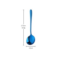 4-Pcs Stainless Steel Round Soup Spoons, 6.88 Inch, Heavy-Weight, Set of 4