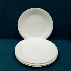 Set Of 4 NARUMI Bone China Japan Silky White Replacement Dinner Plates 10.5″