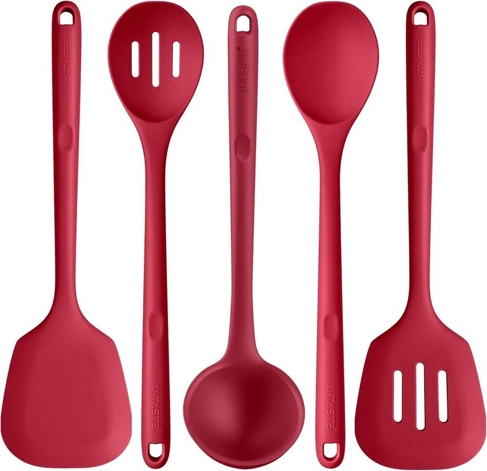 Silicone Kitchen Utensil Set High Heat Resistant 13.6in Long Nonstick Cookware