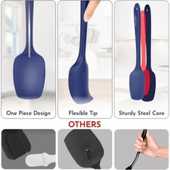 Silicone Spatula Set 4 Piece Heat Resistant Kitchen Baking Mixing Tools New