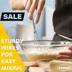 Mini Whisks Set 2pc – 5in & 7in Small Stainless Steel Wire Whisks for Mixing