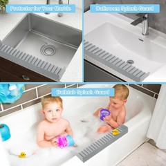 Silicone Faucet Splash Guard 4″ x 20″, Faucet Water Catcher Mat, Longer Silic…
