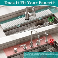 Stone Faucet Mat for Kitchen Sink – Quick Dry Diatomite Sink Splash Guard, Pr…