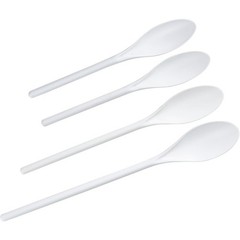 Plastic Spoons Bulk 4 Piece Set White 10-14.5 Inch Disposable Cutlery