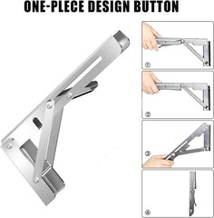 Paquete De 2 Soportes Para Estantes Plegables De Acero Inoxidable De 12 Pulgadas