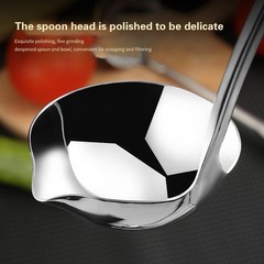 Silver Kitchen Soup Ladle 30cm/11.8 Inch 304 Stainless Steel Pour Spout Metal
