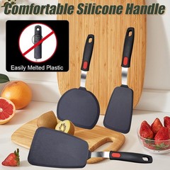 3-Pack Large Silicone Spatula Turners for Nonstick Cookware | 600°F heat resi…