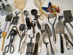 Bundled Lot ~50+ Kitchen Cooking Serving Utensils Tools Gadgets Knives etc.