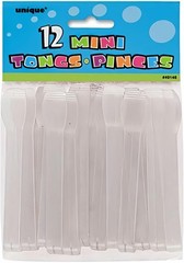 Mini Clear Plastic Tongs 5.5″ x 10″ 12 Count – Sturdy & Reusable – Perfect For