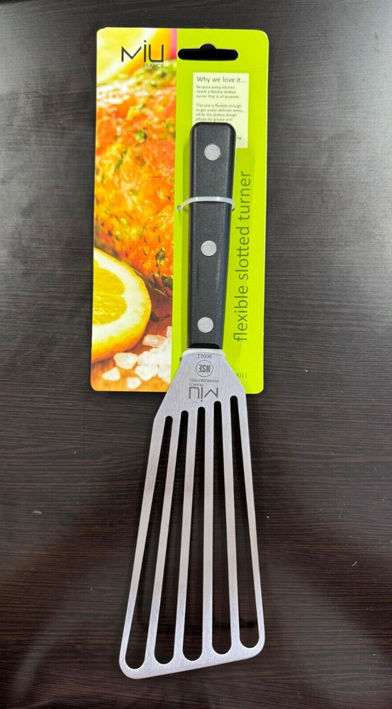 MIU France Spatula Stainless Steel Slotted Flexible Metal Lightweight Turner