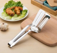 Stainless Steel Steak Clamp Food Bread Meat BBQ Clip Tongs Kitchen Cooking Tool