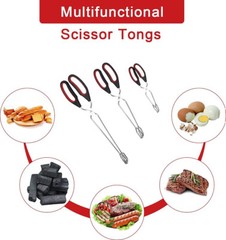 3 Pack Stainless Steel Scissor Tongs, Kitchen Tongs for Cooking Food Tongs BBQ