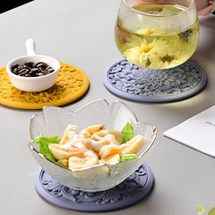 3Pcs Silicone Placemat Set Heat Resistant Bowl Cup Pot Mat Pads Table Decor Mat