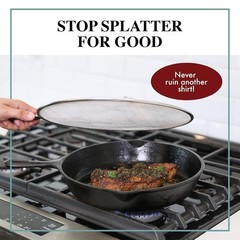 BergKoch 13 Inch Stainless Steel Splatter Screen for Frying Pan