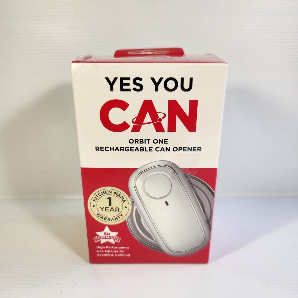 Yes You Can Orbit One Rechargeable Can Opener Hands Free USB-C Silver NIB Sealed