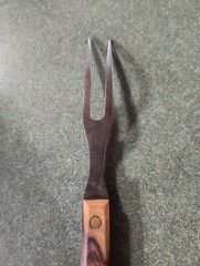 Vintage Ohio China Company Wooden Riveted Serving Meat Fork