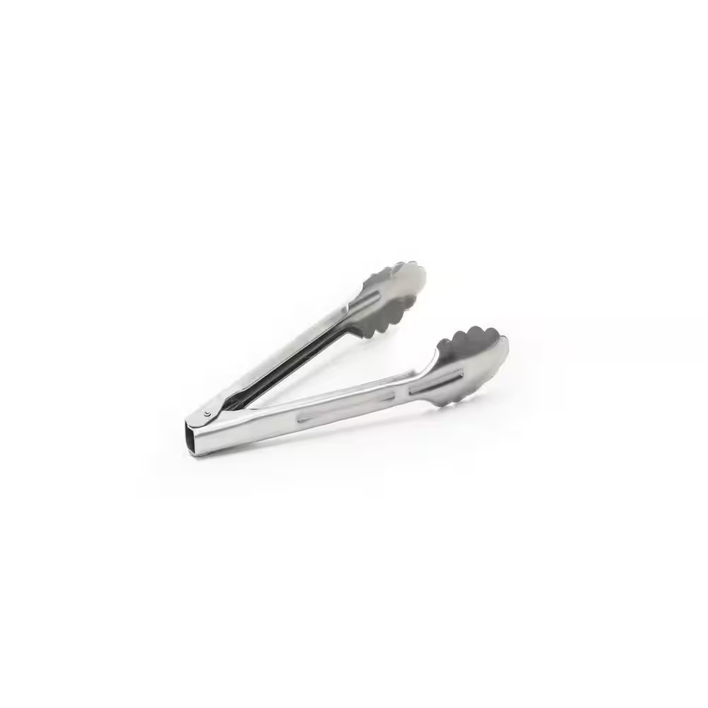 Stainless Steel 9.5 In. Commercial Extra Heavy Utility Tongs