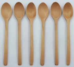 6PCS -Wood Spoons Soup Eco Friendly Japanese Tableware Natural Wooden USA Seller