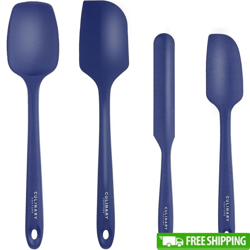 Silicone Spatula Set 4 Piece Heat Resistant Kitchen Baking Mixing Tools New