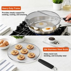 Splatter Screen for Frying Pan 13 Inch – Stainless Steel Grease Splatter Guard –