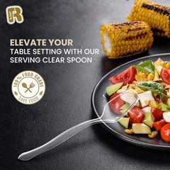 Disposable Plastic Serving Spoons 12 Pack – 8.5 Inch Heavy Duty Buffet Utensils