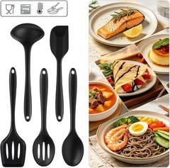 Silicone Kitchen Utensils Set, 5 PCS Heat Resistant Non Stick Cooking Tools, Sil